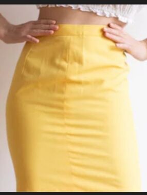 Yellow Pencil Skirt for Women